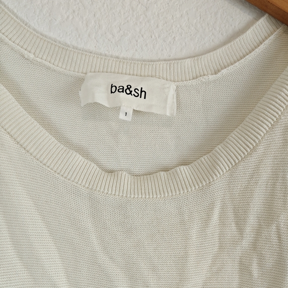 ba&sh Cream Bahi 3/4 Sleeve Boat Neck Jeweled Sweater Small - Picture 11 of 16